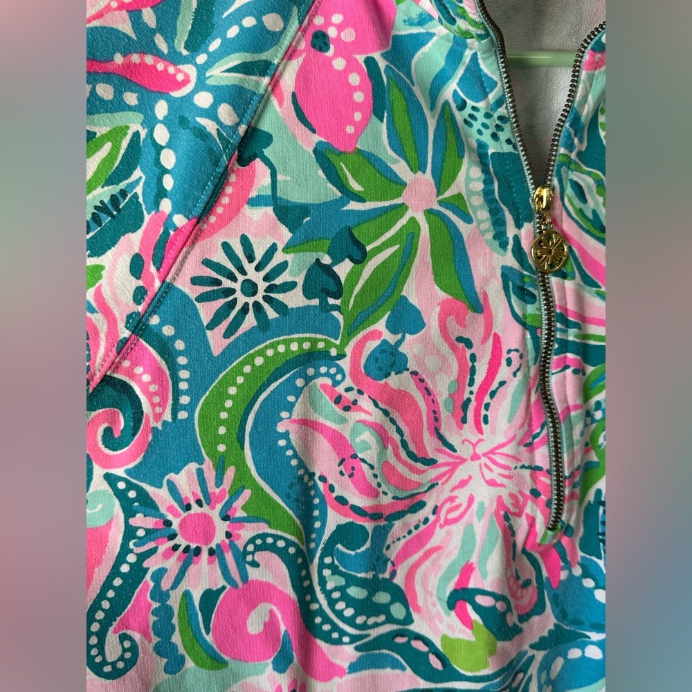 Lilly Pulitzer Floral Quarter-Zip Pullover - Picture 2 of 9